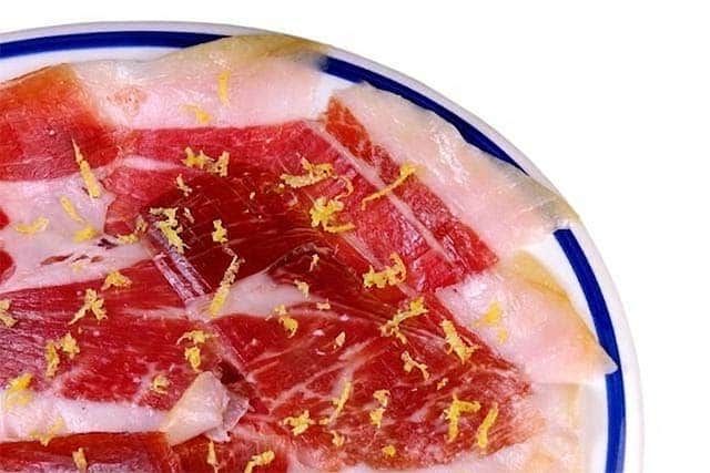 jamón ibérico con ralladura de limón